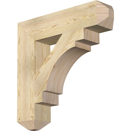 Ekena Millwork Merced Craftsman Rough Sawn Bracket, Douglas Fir, 6"W x 28"D x 28"H BKT06X28X28MRC04RDF